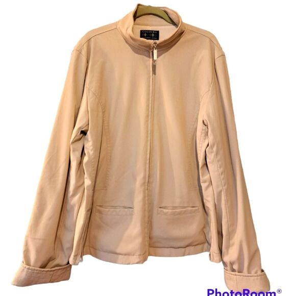 VTG Alexander Julian Colours Women’s Rain Jacket Size Large Tan - Picture 1 of 15